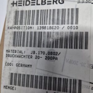 JB.170.0802 Pressure switch 20- 200PA